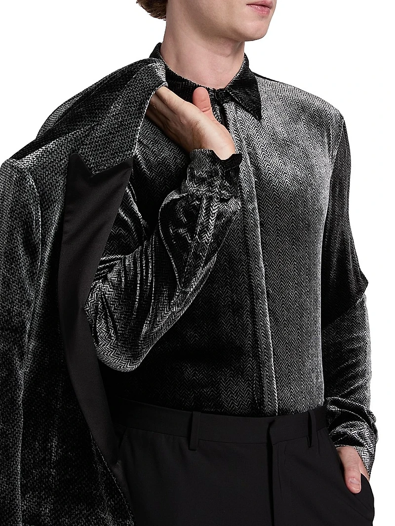 Velvet Tux Shirt