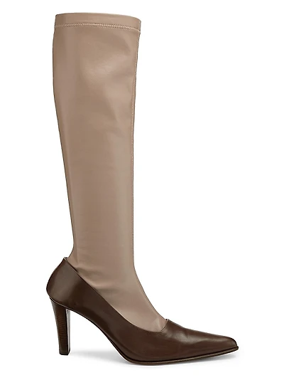 80MM Mixed-Media Knee-High Boots