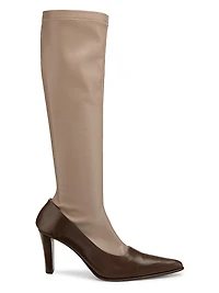 80MM Mixed-Media Knee-High Boots