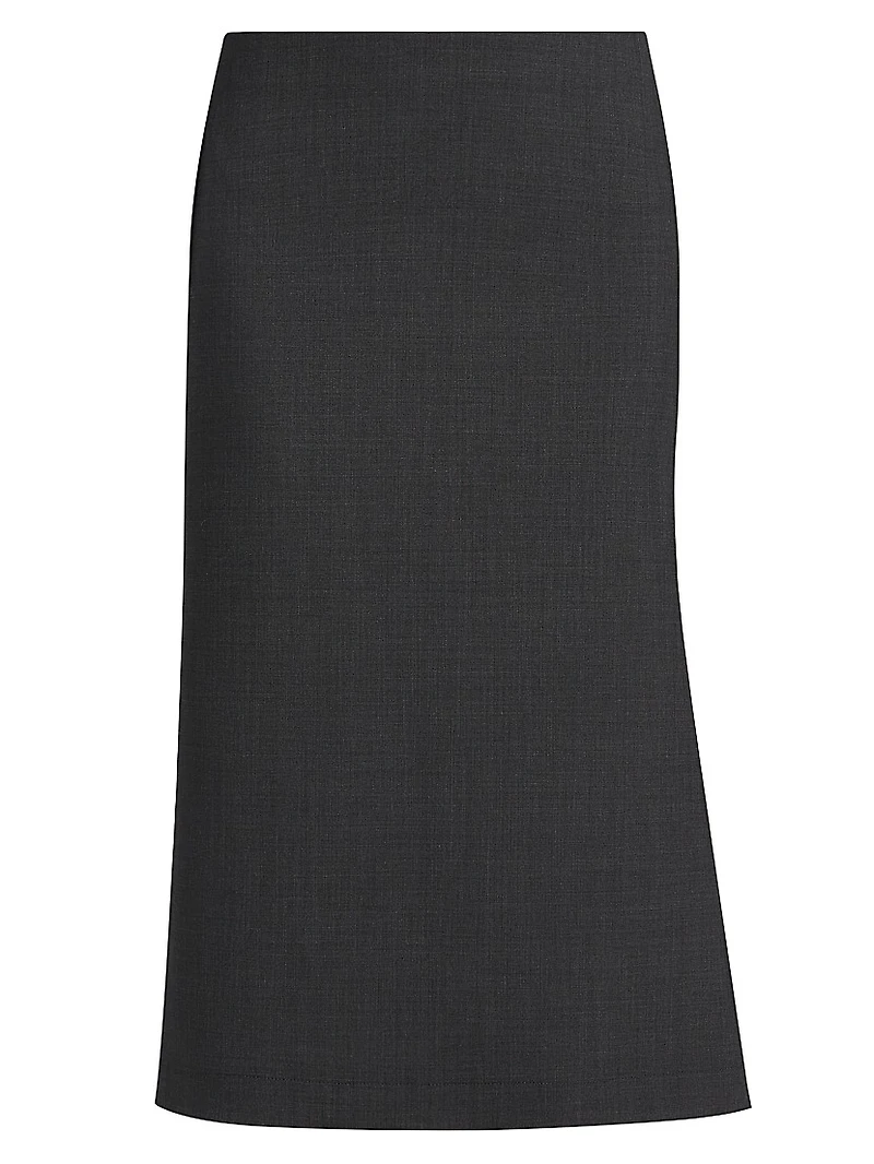 Bonded Wool Pencil Skirt
