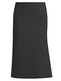 Bonded Wool Pencil Skirt