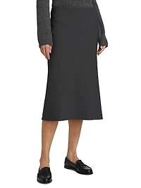 Bonded Wool Pencil Skirt