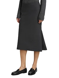 Bonded Wool Pencil Skirt