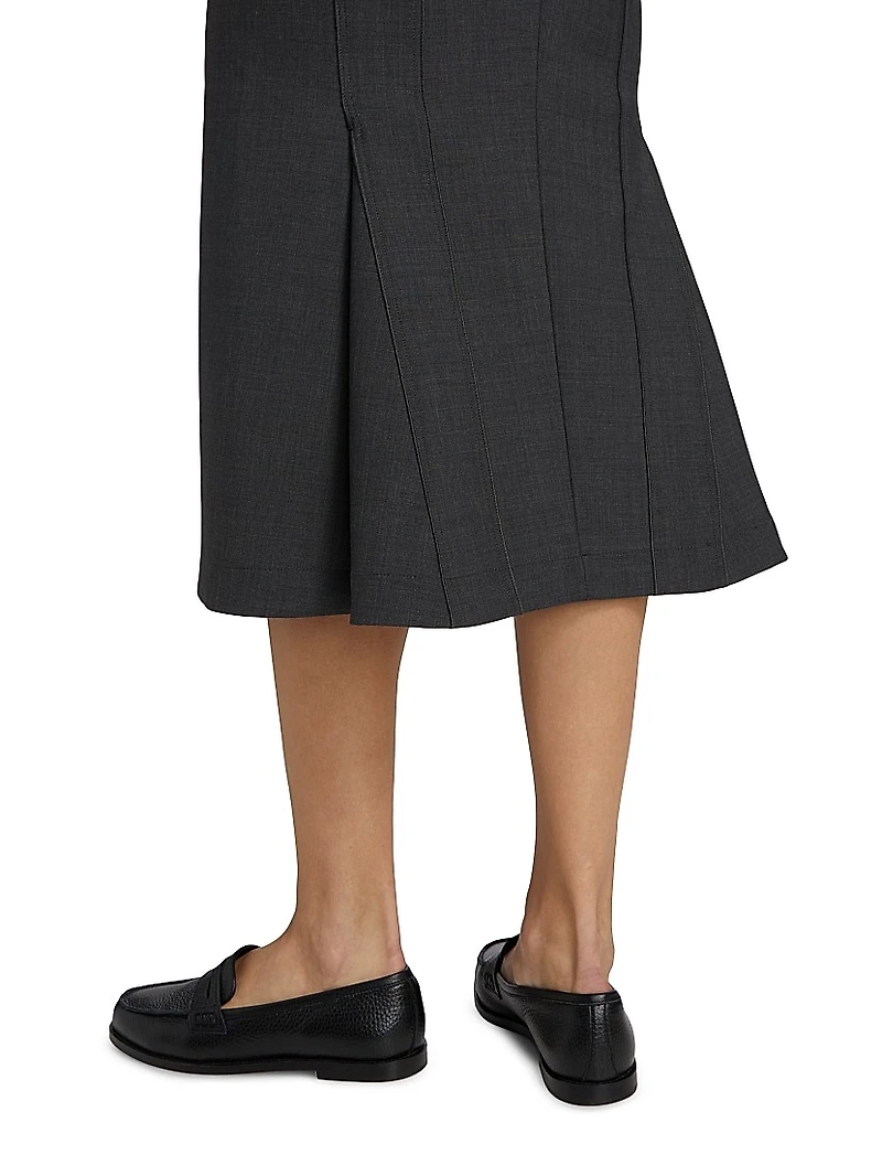 Bonded Wool Pencil Skirt
