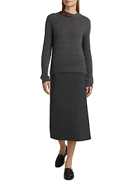 Bonded Wool Pencil Skirt
