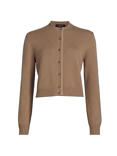 Crewneck Wool-Blend Cardigan