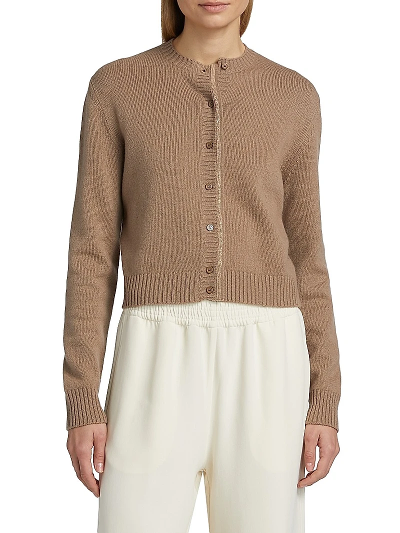 Crewneck Wool-Blend Cardigan