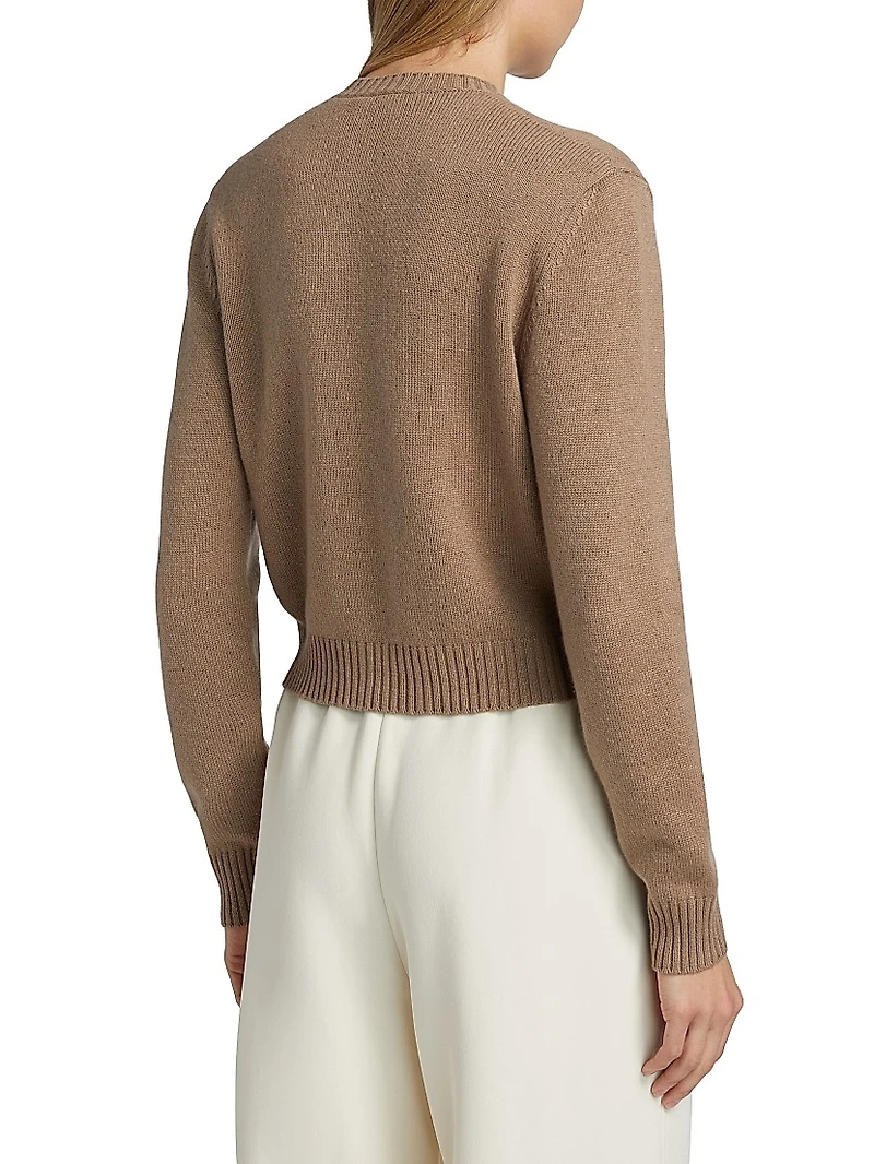 Crewneck Wool-Blend Cardigan