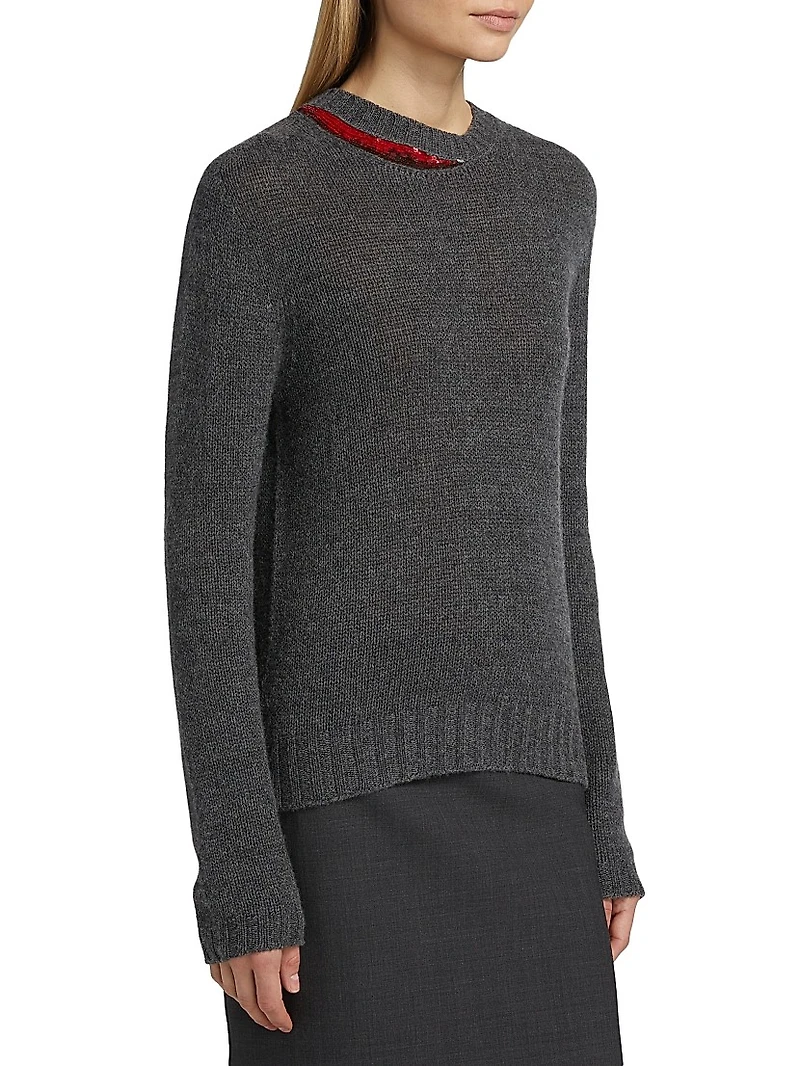 Sequin-Accented Cashmere Sweater