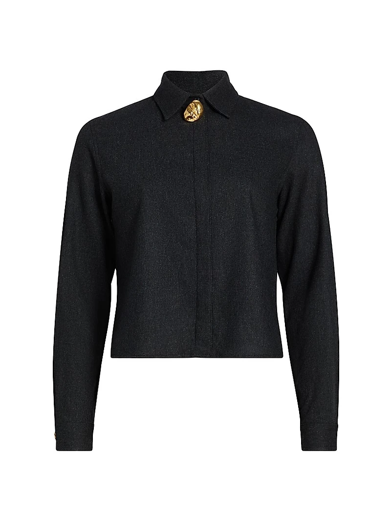 Flannel Wool Boxy Fit Shirt