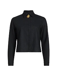 Flannel Wool Boxy Fit Shirt