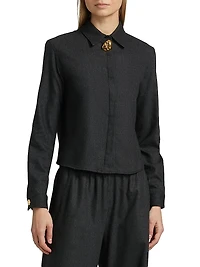 Flannel Wool Boxy Fit Shirt