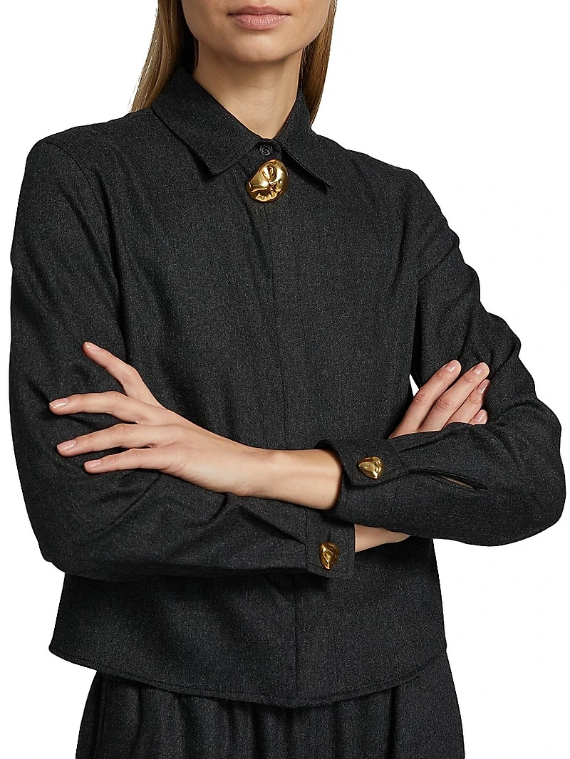 Flannel Wool Boxy Fit Shirt