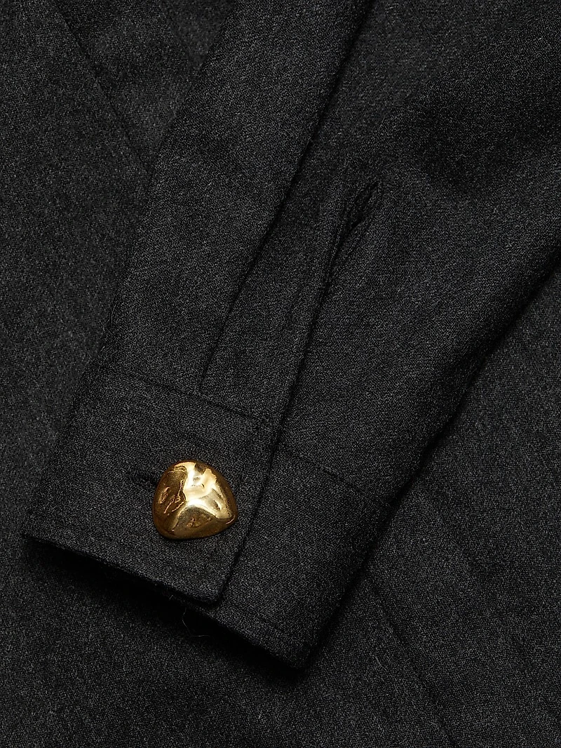 Flannel Wool Boxy Fit Shirt