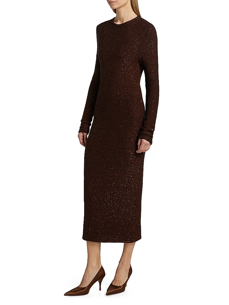 Sequin Knit Midi-Dress