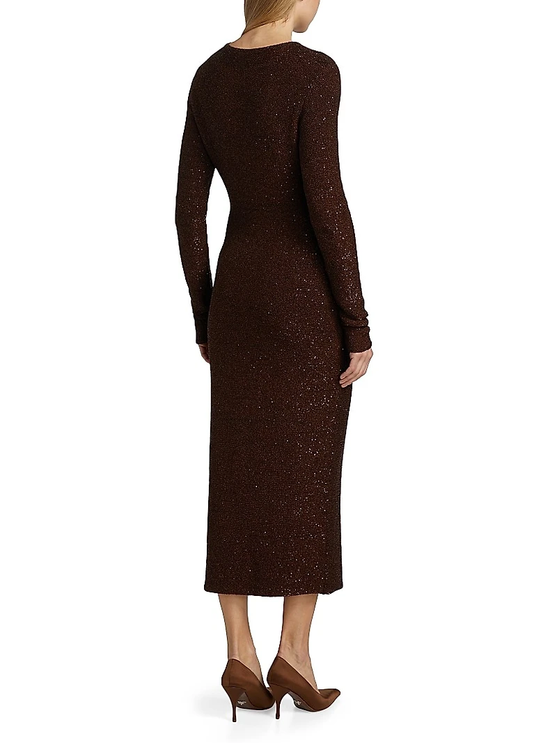Sequin Knit Midi-Dress