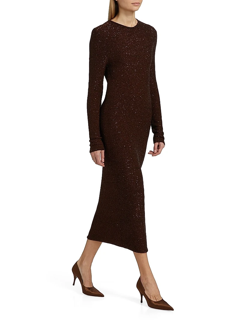 Sequin Knit Midi-Dress