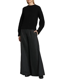 Sequin Square Stitch Wool-Cashmere Sweater