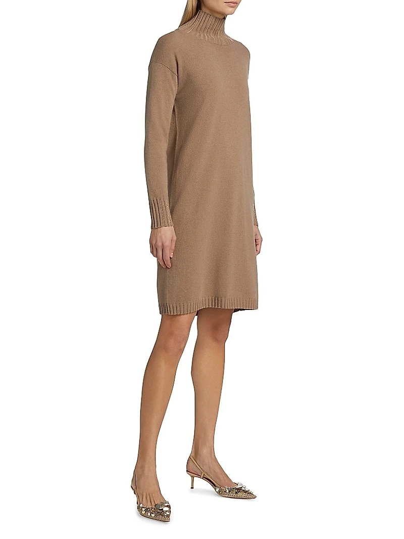 Turtlneck Wool-Blend Sweaterdress
