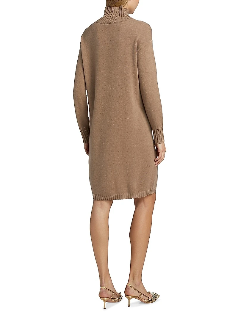 Turtlneck Wool-Blend Sweaterdress