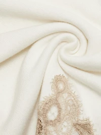 Lace-Trimmed Wool-Blend Turtleneck Sweater