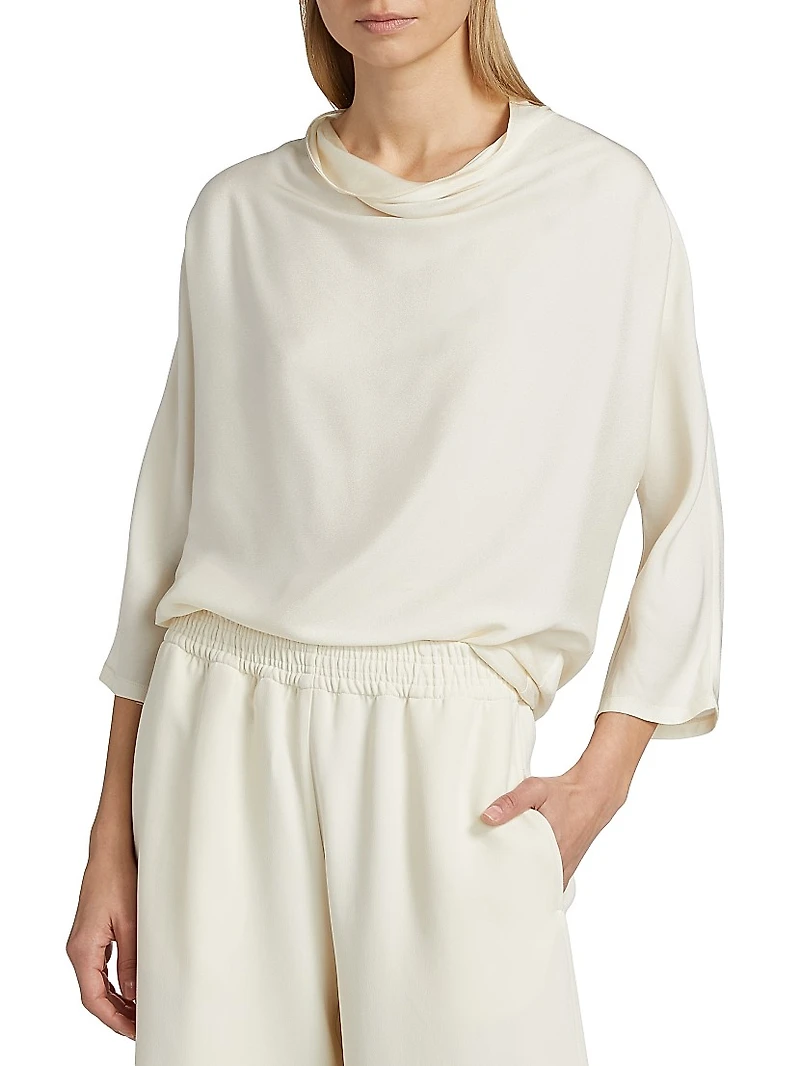 Enver Satin Draped Top