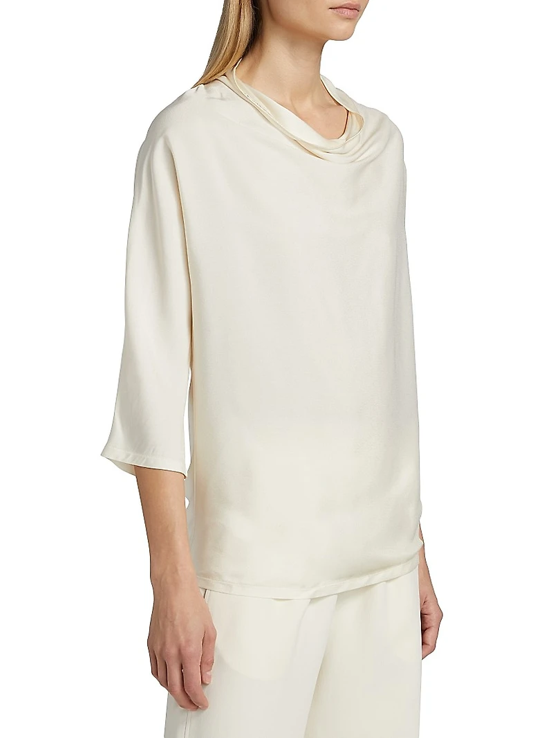 Enver Satin Draped Top