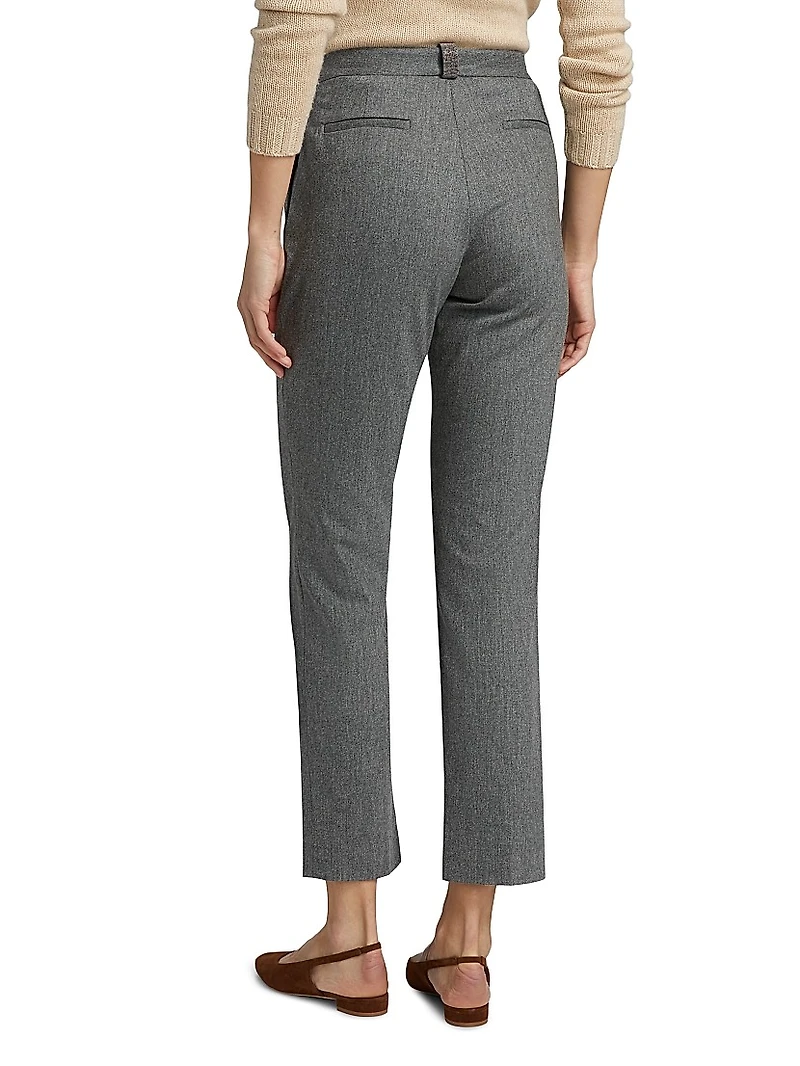 Flannel Wool-Cashmere Regular-Fit Trousers