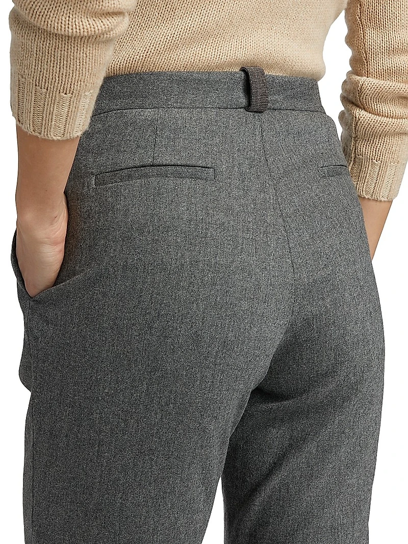 Flannel Wool-Cashmere Regular-Fit Trousers