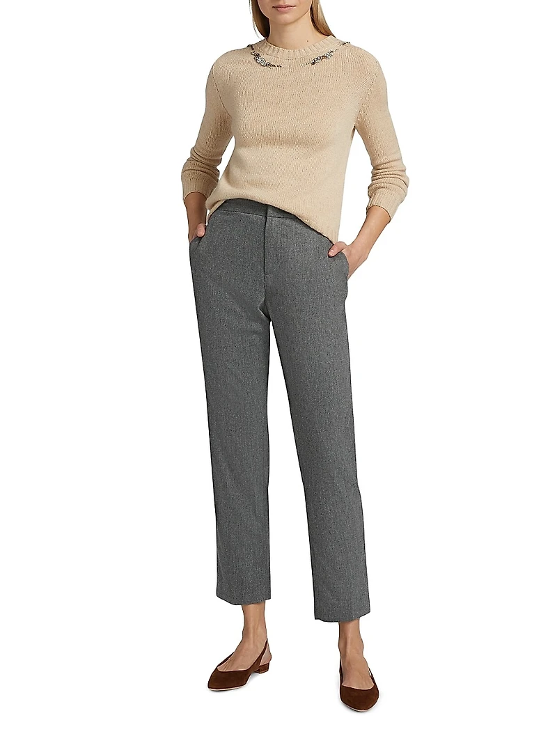Flannel Wool-Cashmere Regular-Fit Trousers