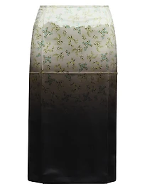 Floral Dip-Dye Midi-Skirt