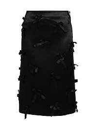 Bow Satin Midi-Skirt