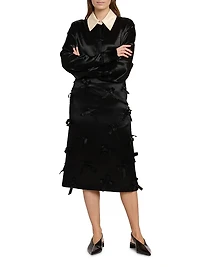 Bow Satin Midi-Skirt