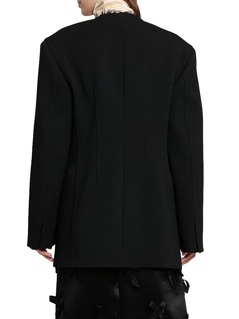 Fringe-Trim Virgin Wool-Blend Jacket