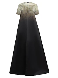 Floral Ombré Silk Gown