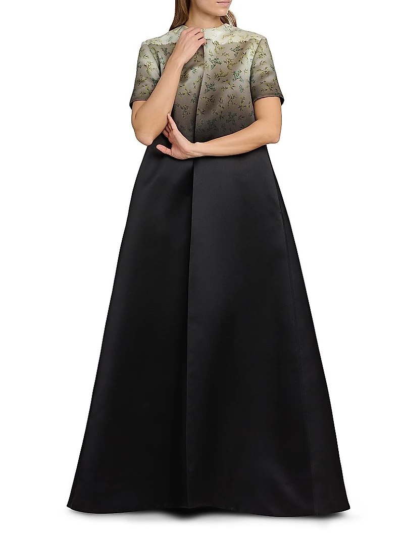 Floral Ombré Silk Gown