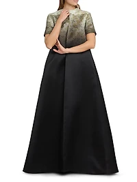 Floral Ombré Silk Gown