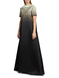 Floral Ombré Silk Gown