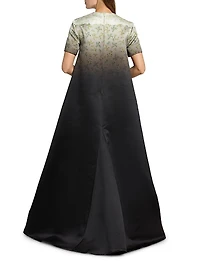 Floral Ombré Silk Gown