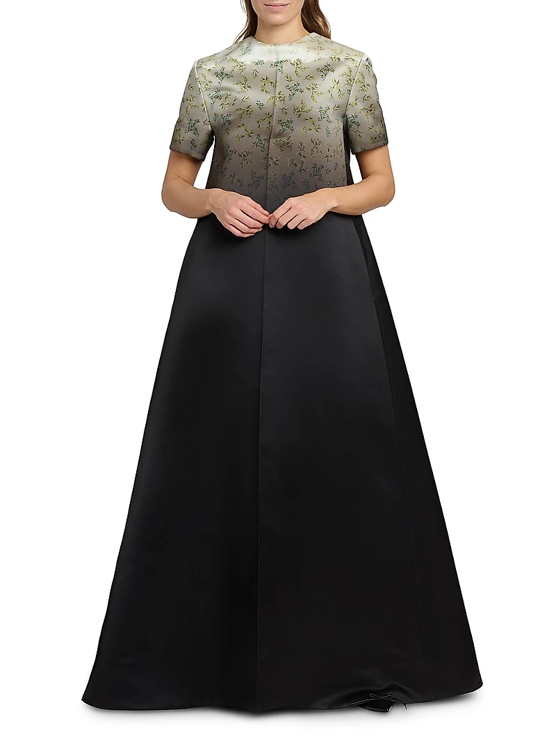 Floral Ombré Silk Gown