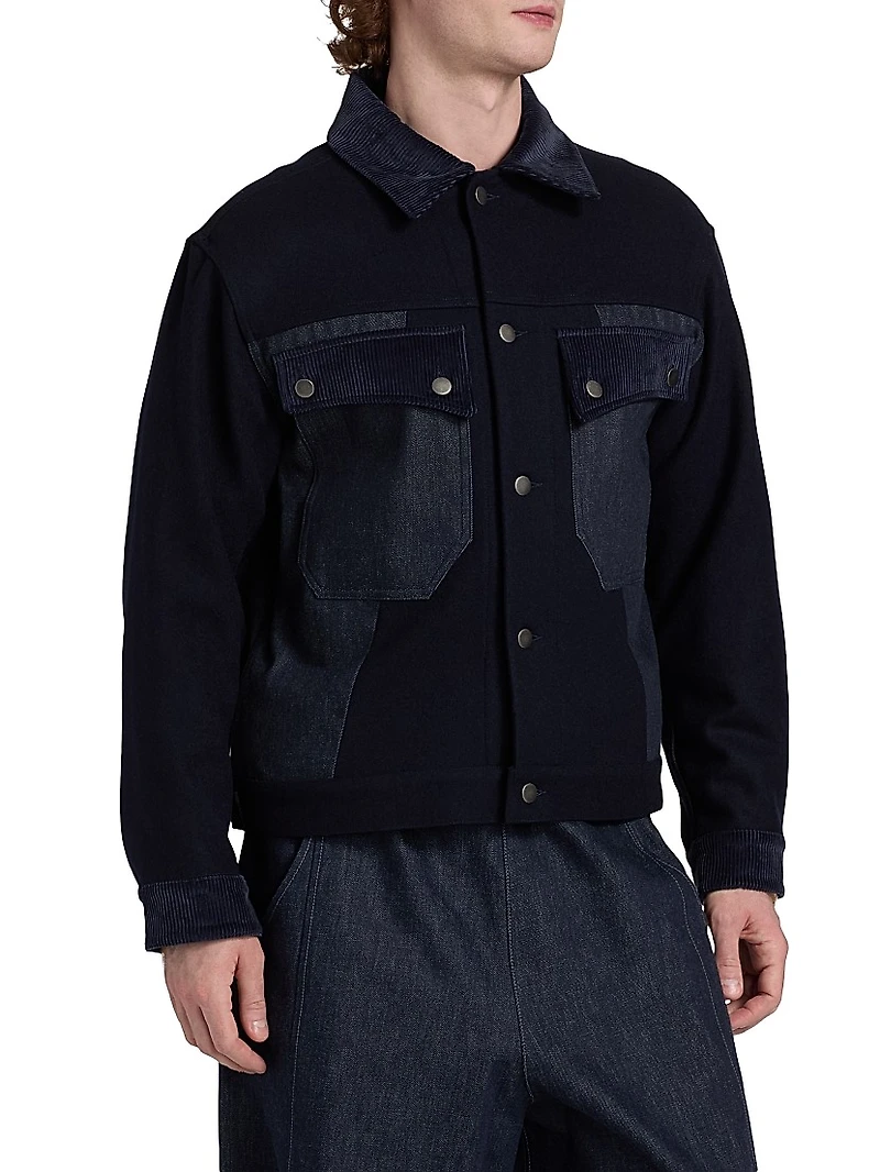 Wool Button-Front Jacket