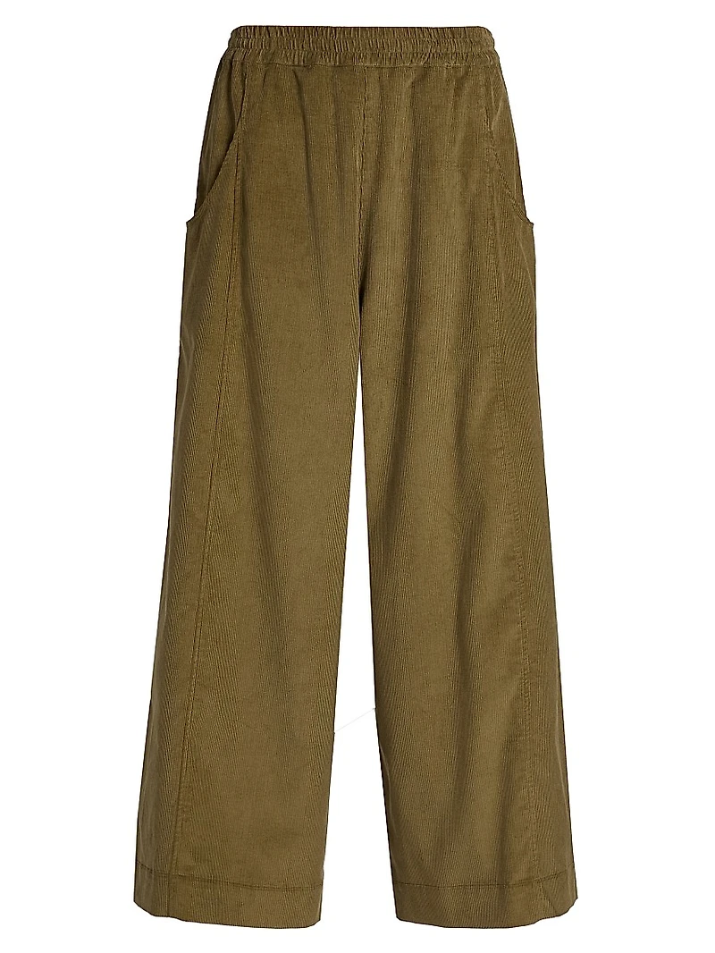 Corduroy Wide-Leg Pants