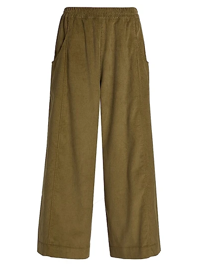 Corduroy Wide-Leg Pants