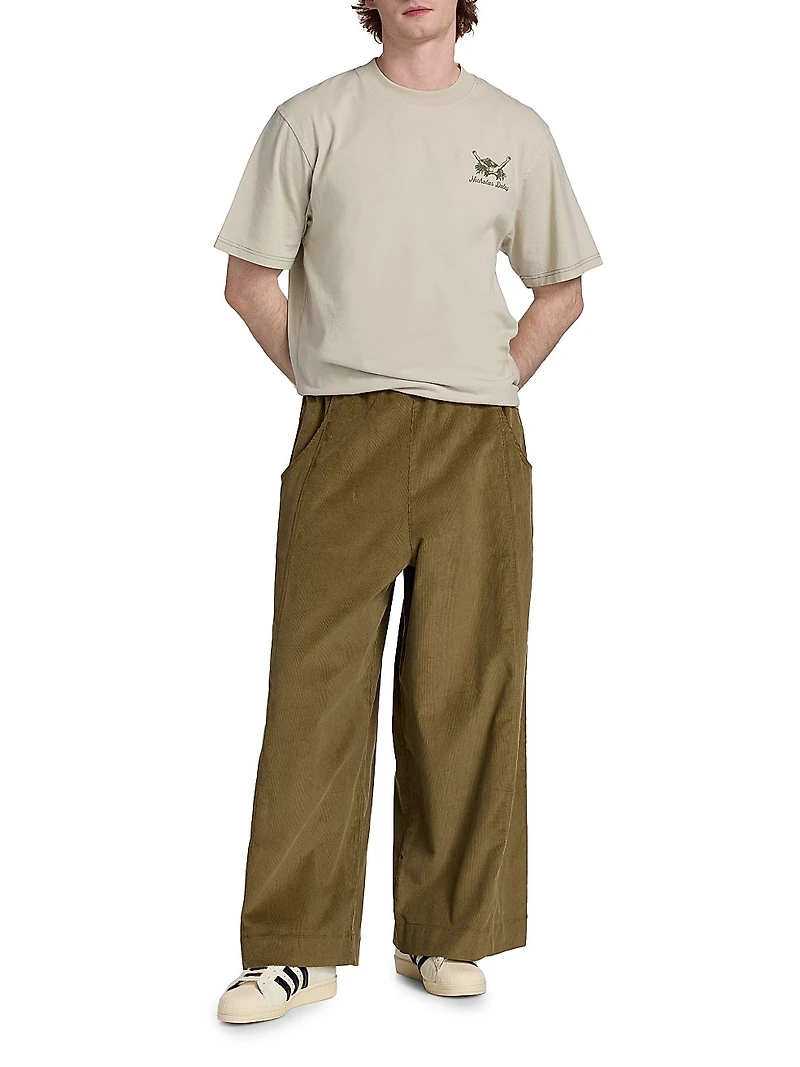 Corduroy Wide-Leg Pants