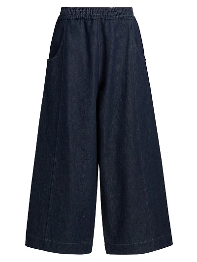 Denim Wide-Leg Pants
