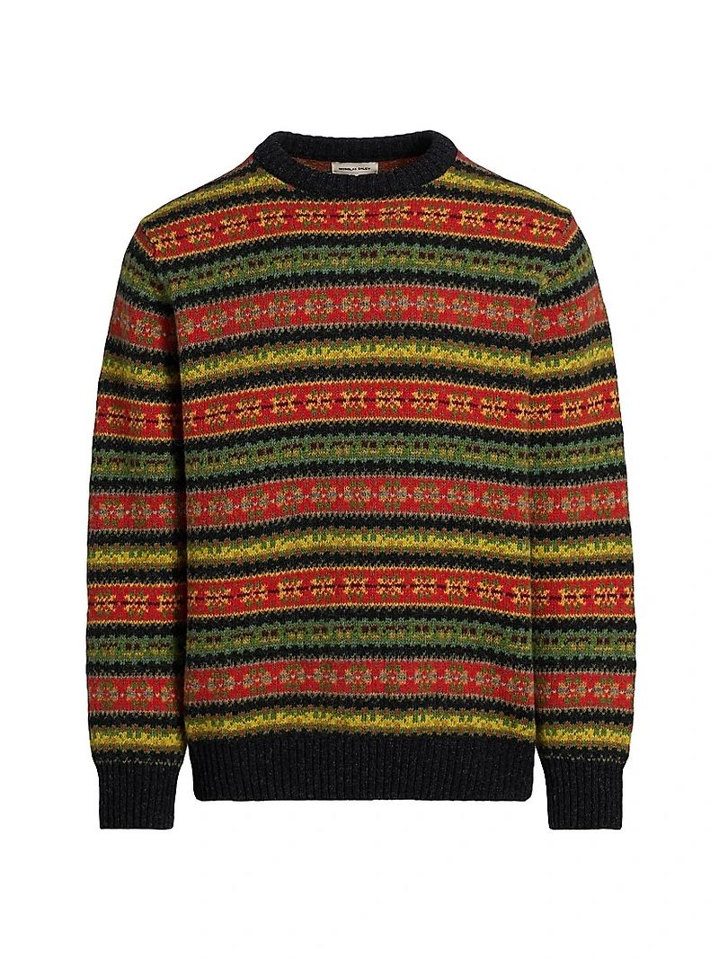 Fair Isle-Style Wool Crewneck Sweater