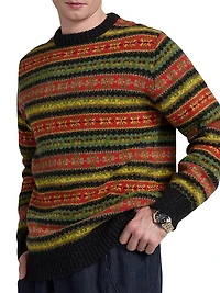 Fair Isle-Style Wool Crewneck Sweater