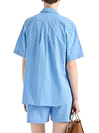 Short-Sleeved Eyelet Lace Shirt