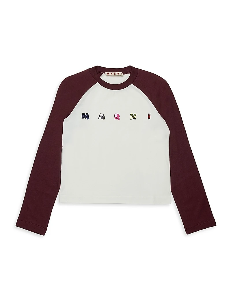 Little Girl's & Sequined Logo Long-Sleeve T-Shirt