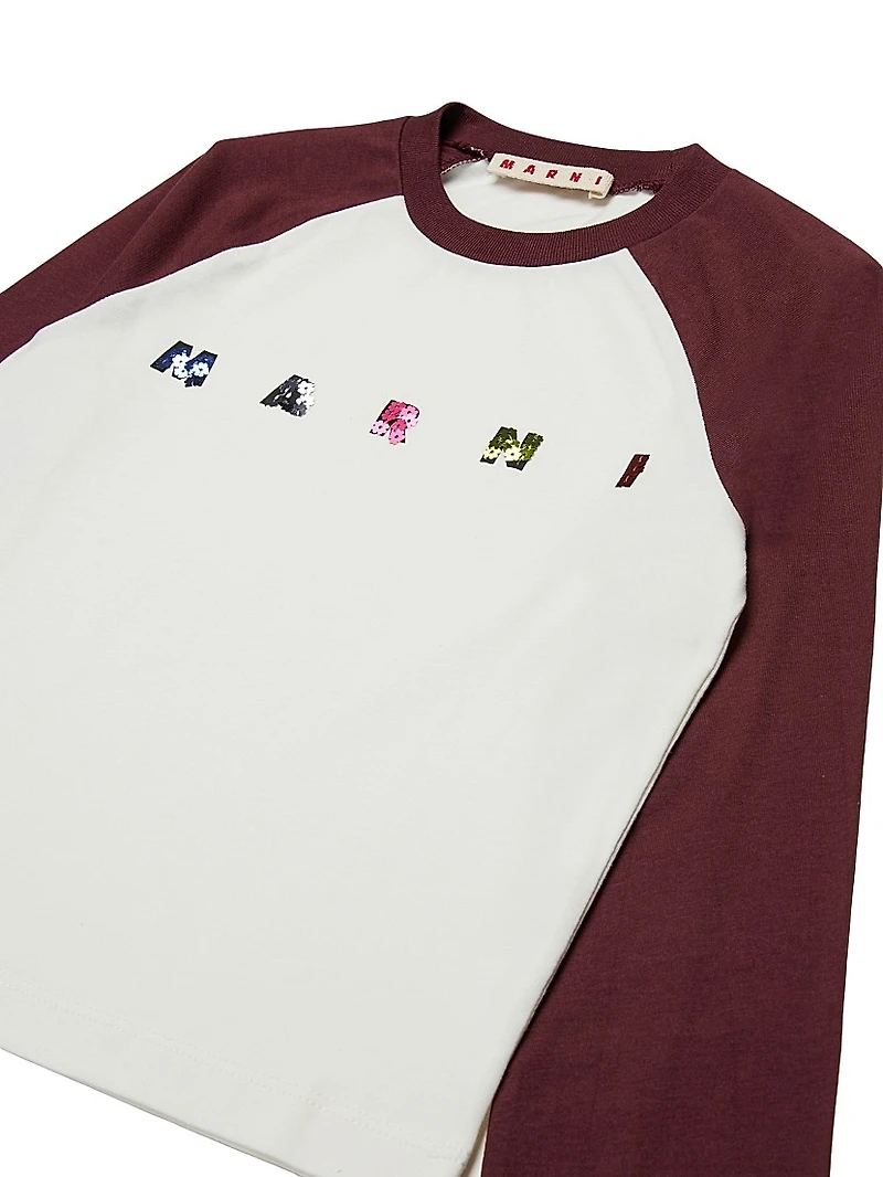 Little Girl's & Sequined Logo Long-Sleeve T-Shirt